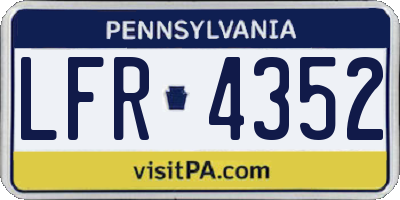 PA license plate LFR4352