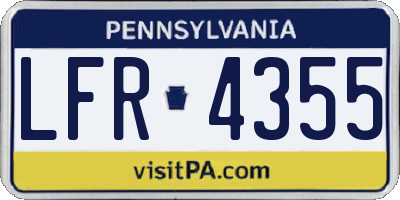 PA license plate LFR4355