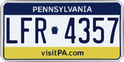 PA license plate LFR4357