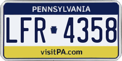PA license plate LFR4358