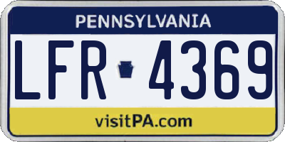 PA license plate LFR4369