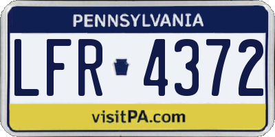 PA license plate LFR4372
