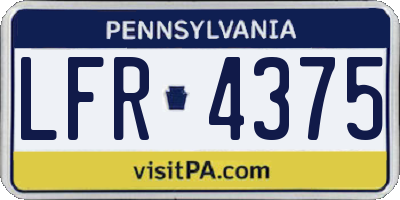 PA license plate LFR4375