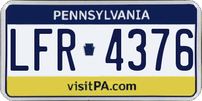 PA license plate LFR4376