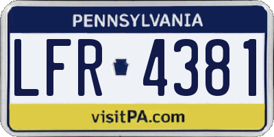 PA license plate LFR4381