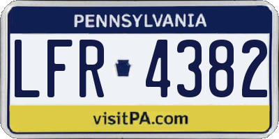 PA license plate LFR4382