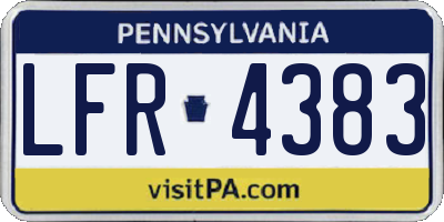 PA license plate LFR4383