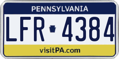 PA license plate LFR4384