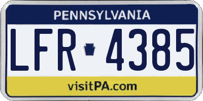 PA license plate LFR4385