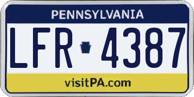 PA license plate LFR4387