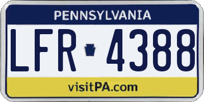 PA license plate LFR4388