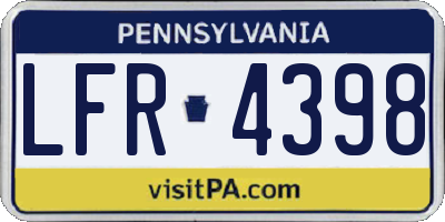 PA license plate LFR4398