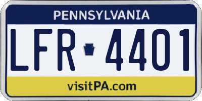 PA license plate LFR4401