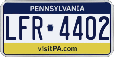 PA license plate LFR4402