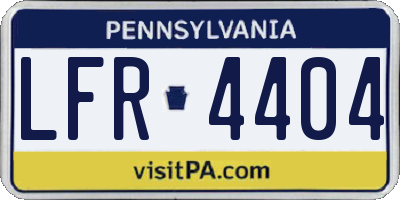 PA license plate LFR4404