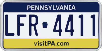 PA license plate LFR4411