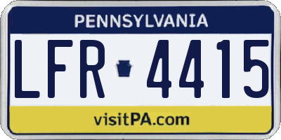 PA license plate LFR4415