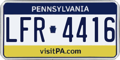 PA license plate LFR4416