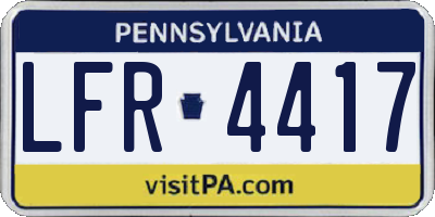 PA license plate LFR4417