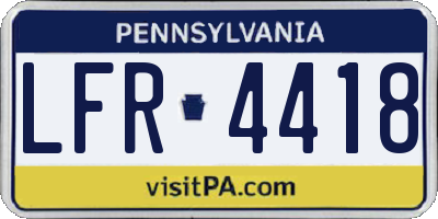 PA license plate LFR4418