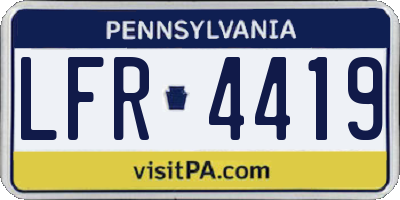 PA license plate LFR4419