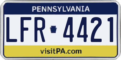 PA license plate LFR4421