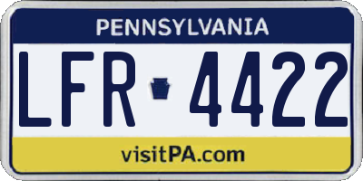 PA license plate LFR4422