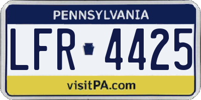 PA license plate LFR4425