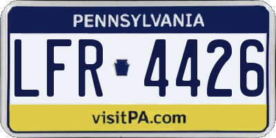PA license plate LFR4426