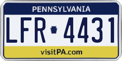 PA license plate LFR4431