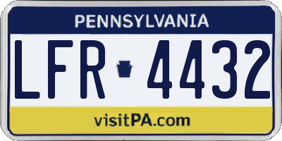 PA license plate LFR4432