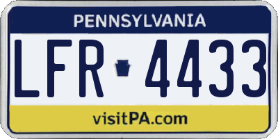 PA license plate LFR4433