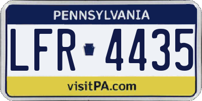 PA license plate LFR4435