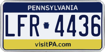 PA license plate LFR4436