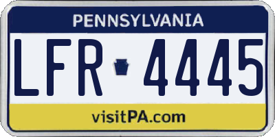 PA license plate LFR4445