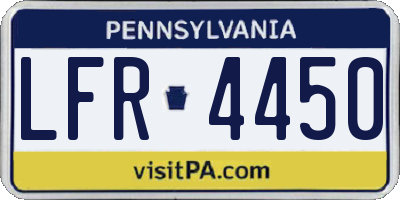 PA license plate LFR4450