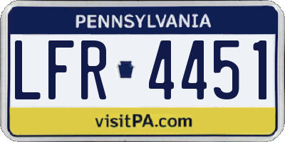 PA license plate LFR4451