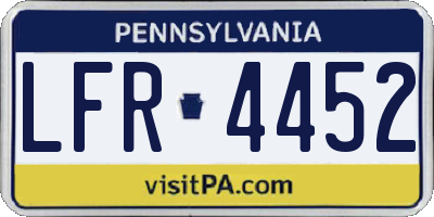 PA license plate LFR4452