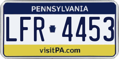 PA license plate LFR4453