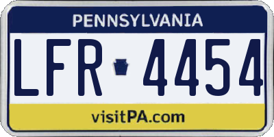 PA license plate LFR4454
