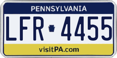 PA license plate LFR4455