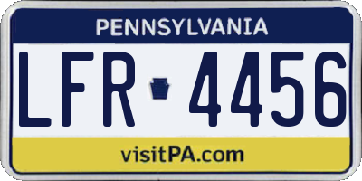 PA license plate LFR4456
