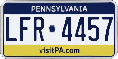 PA license plate LFR4457