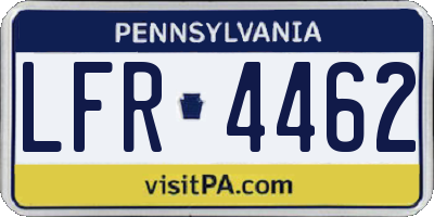 PA license plate LFR4462
