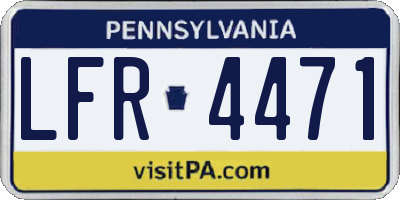 PA license plate LFR4471