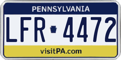 PA license plate LFR4472
