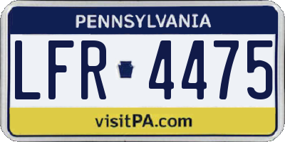 PA license plate LFR4475