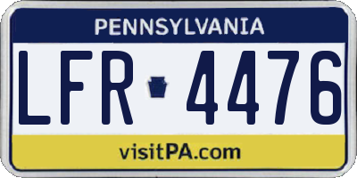 PA license plate LFR4476