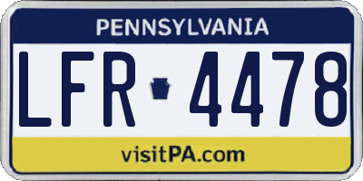 PA license plate LFR4478