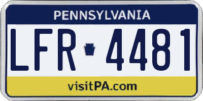 PA license plate LFR4481